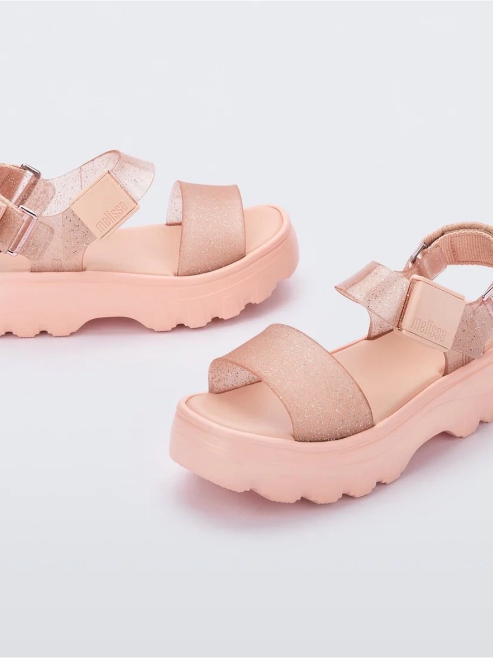 Melissa Peach Glitter Platform Sandal - Picture 2 of 5